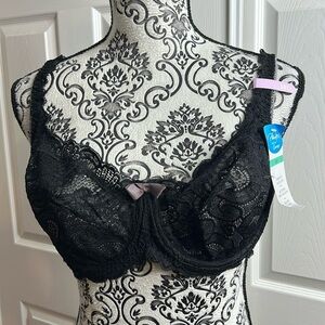 Playtex Lift US4825 XBX 38D Black Stretch Lace Cups